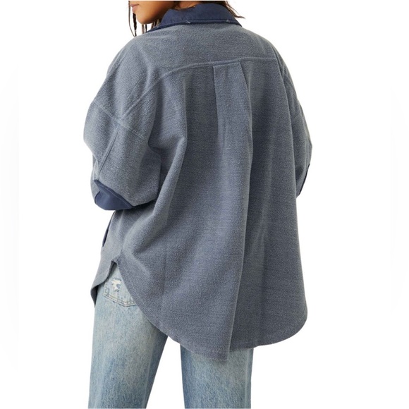 FREE PEOPLE Ruby Jacket Shacket - Oceana Navy Blue - NWT - Picture 5 of 6